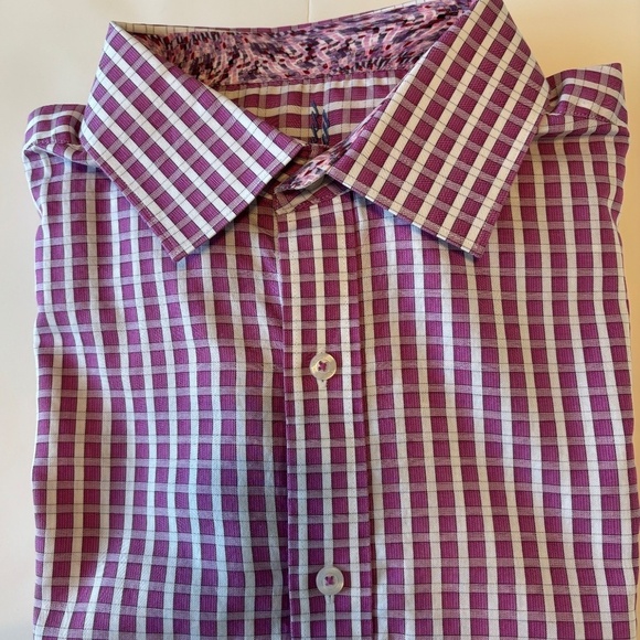 ROBERT Graham Luxury Long Sleeve Dress Shirt Pink and White Check Patter… - Picture 16 of 16